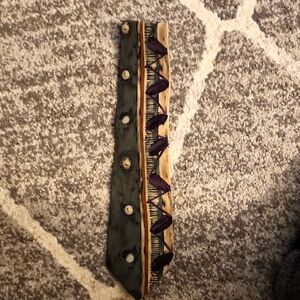 Montage by Belle mens Unique Artistic Tie with Purple and Green Accents